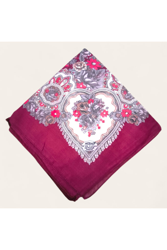 %100 Pamuk Bordo Otantik Yazma