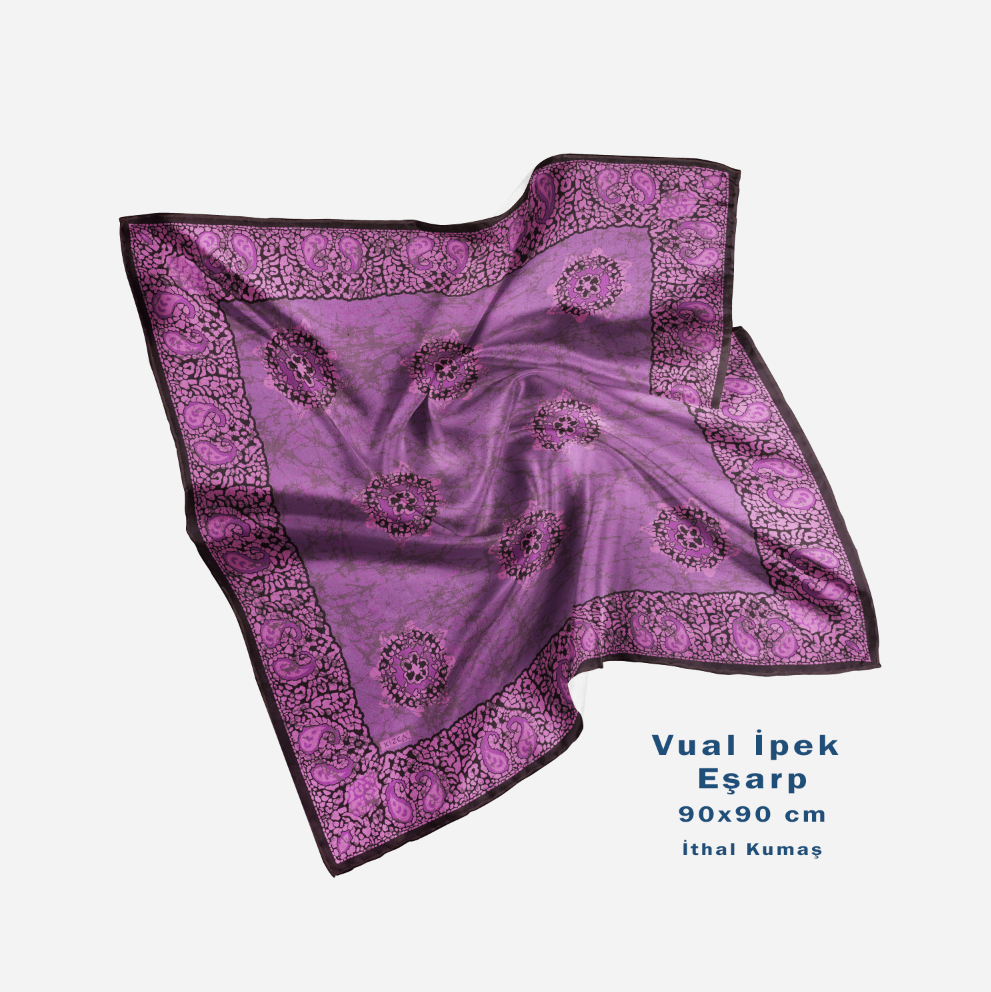 Batik Desenli Vual İpek Eşarp - Görsel 2