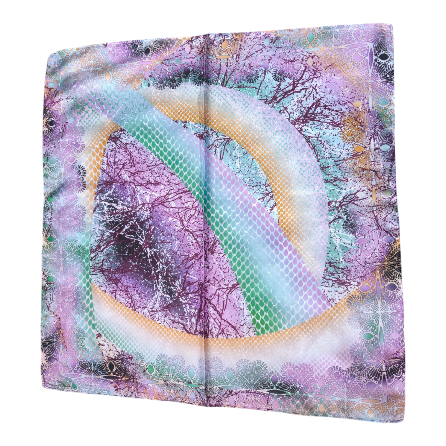 Batikli Vual İpek Fular&Bandana&Mendil 50x50 cm - Görsel 2