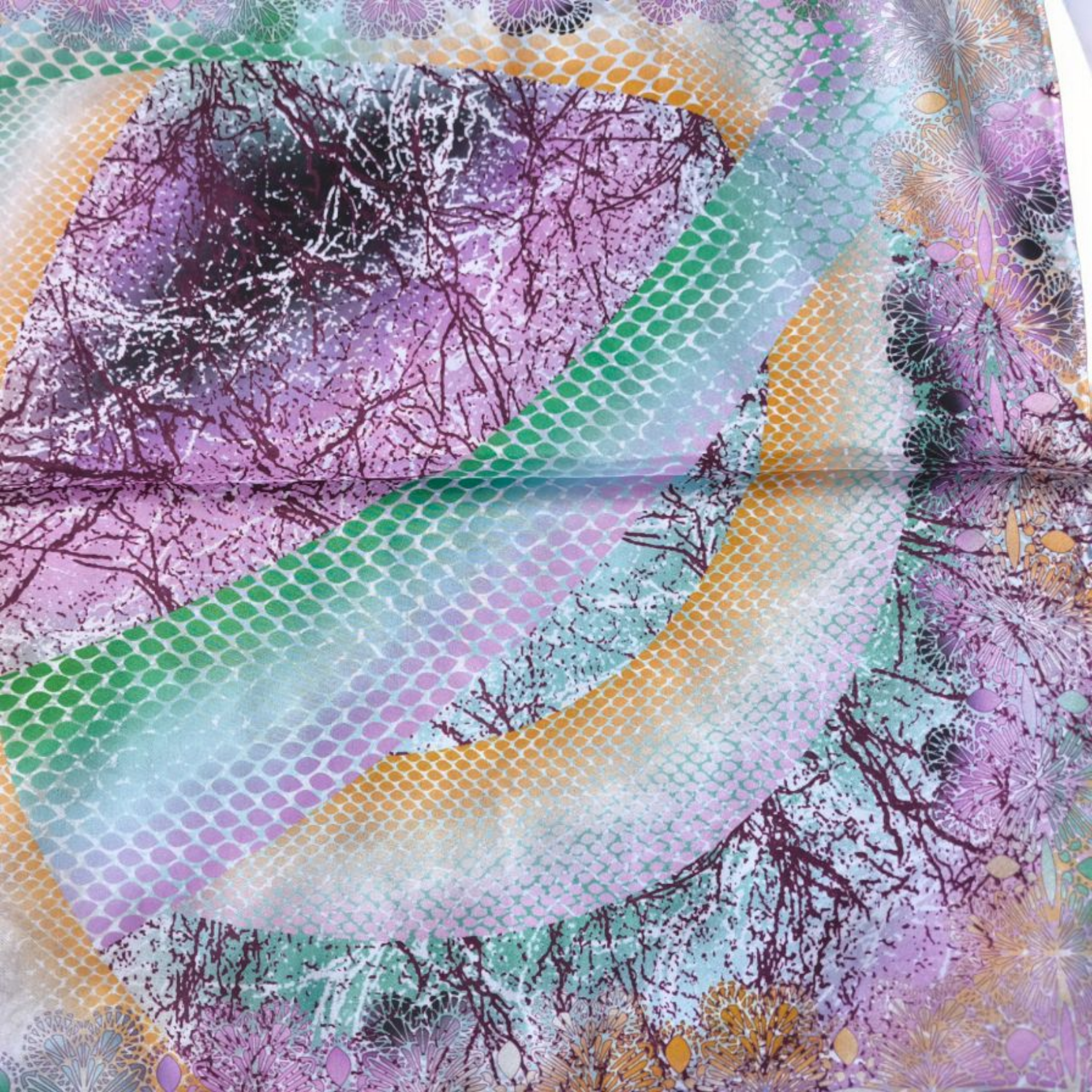 Batikli Vual İpek Fular&Bandana&Mendil 50x50 cm - Görsel 3
