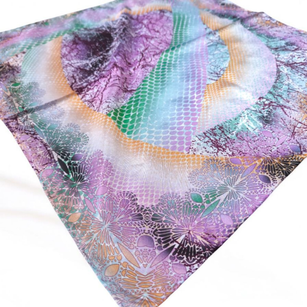 Batikli Vual İpek Fular&Bandana&Mendil 50x50 cm